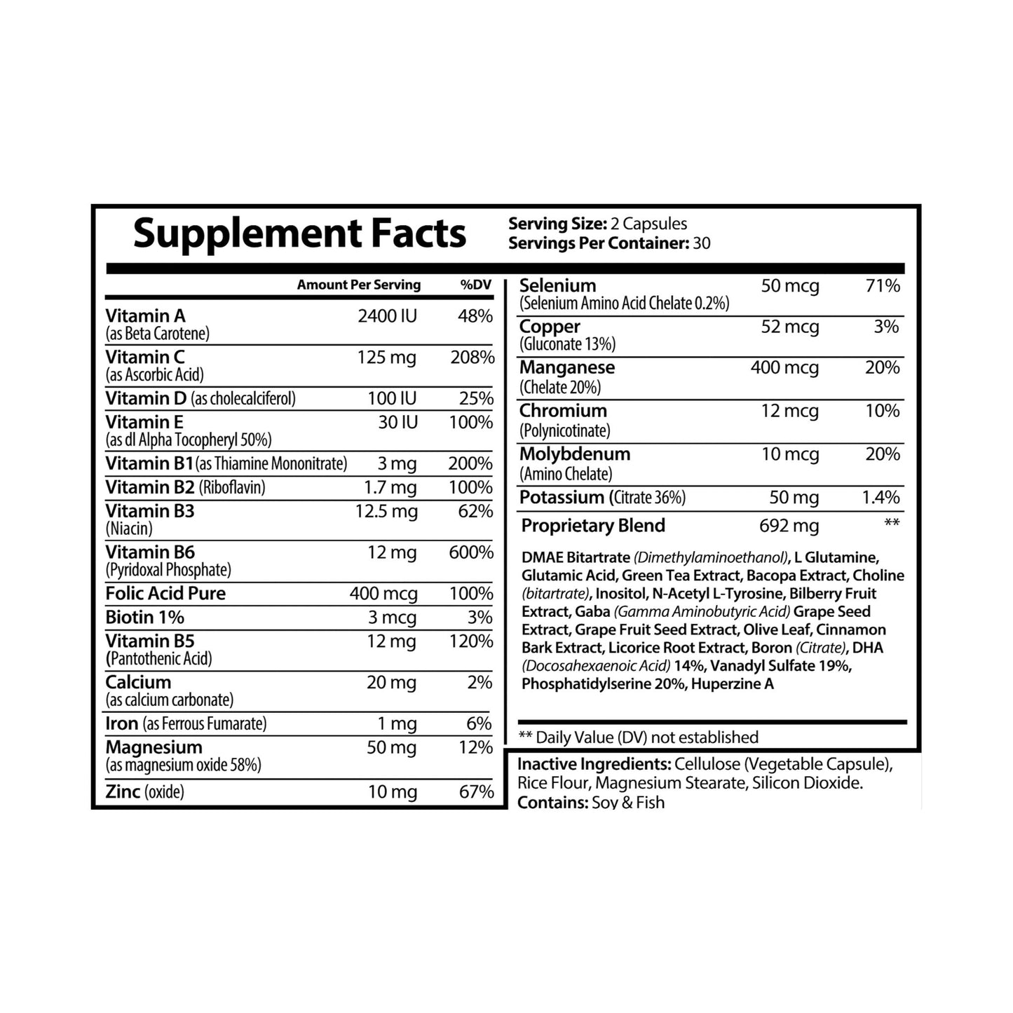 WeeGee GymCo Phantom Focus - Brain Support Complex Supplement (60 Capsules)