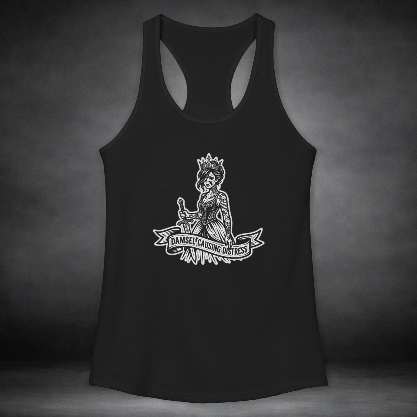 WeeGee GymCo Women's Racerback Tank - Damsel Causing Distress