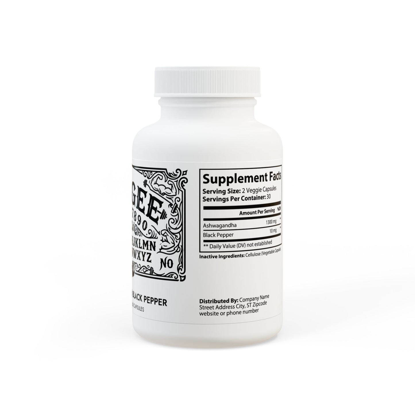 WeeGee GymCo Ghostly Gains - Ashwagandha & Black Pepper (60 capsules)