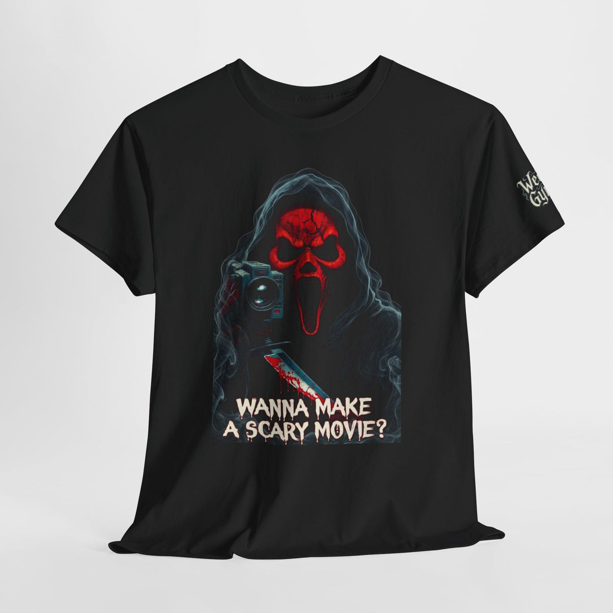 WeeGee GymCo T Shirt - "Wanna Make a Scary Movie?" Ghostface