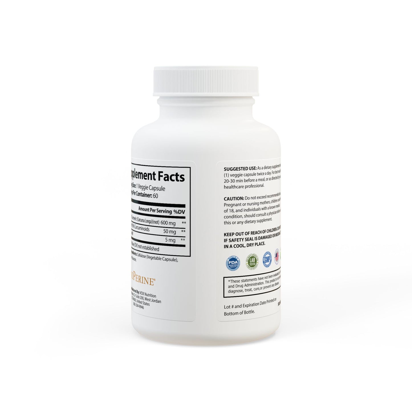 WeeGee GymCo Phantom Flame - Joint & Recovery Supplement, Turmeric with BioPerine (60 Capsules)