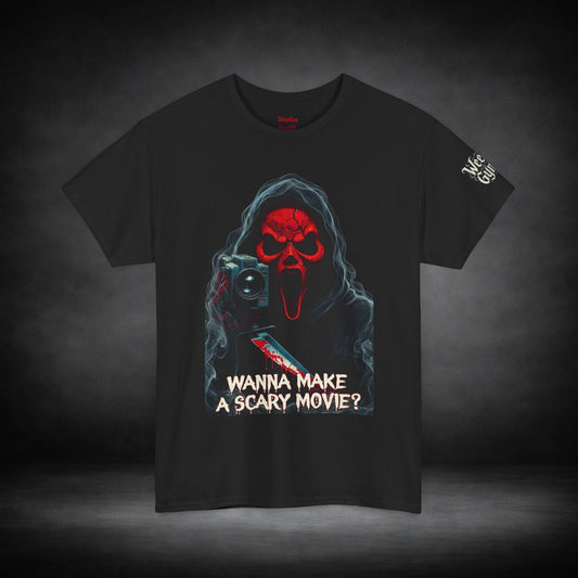 WeeGee GymCo T Shirt - "Wanna Make a Scary Movie?" Ghostface