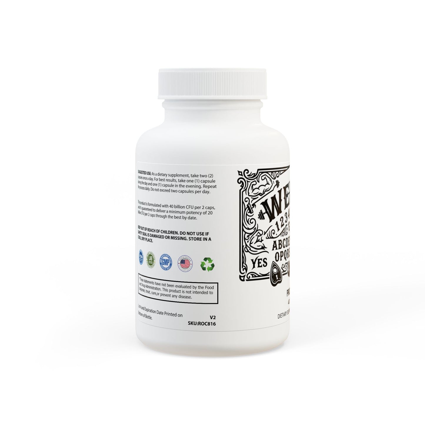 WeeGee GymCo Phantom Shield Gut Health Supplement - Probiotics (60 Capsules) 40 billion CFU