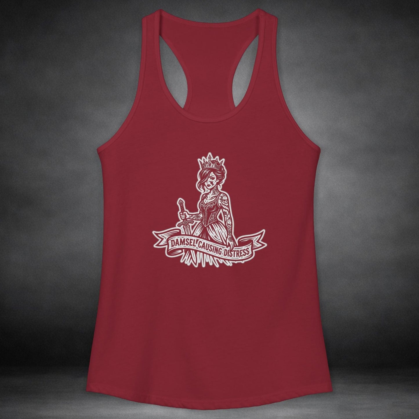 WeeGee GymCo Women's Racerback Tank - Damsel Causing Distress