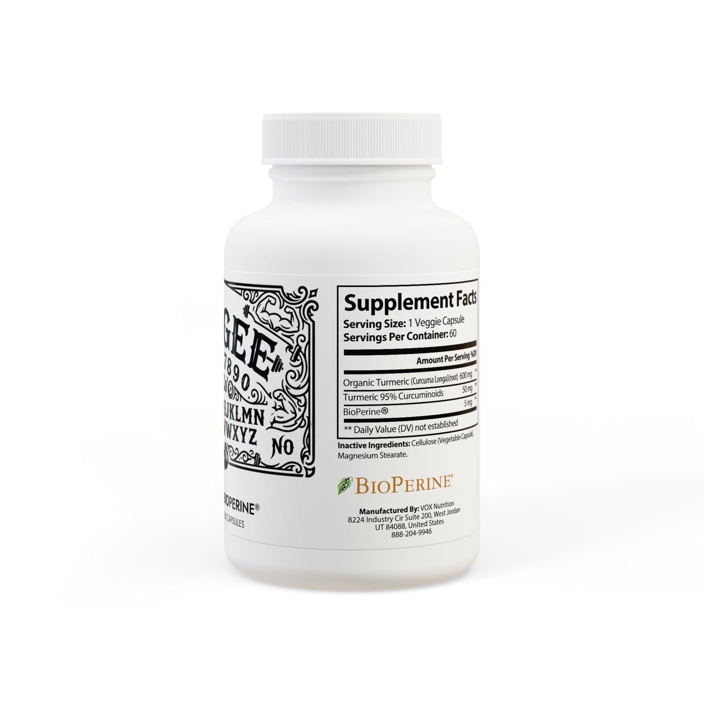 WeeGee GymCo Phantom Flame - Joint & Recovery Supplement, Turmeric with BioPerine (60 Capsules)