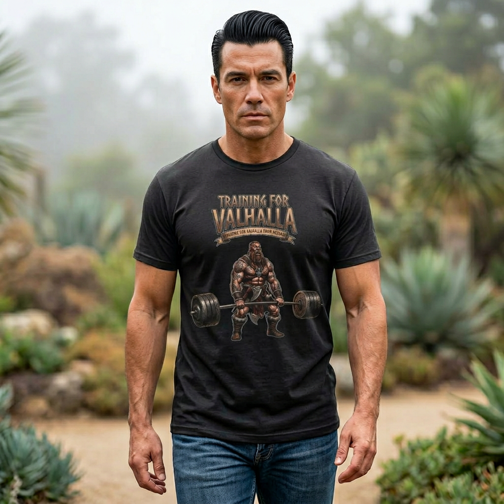 WeeGee GymCo Tall  T-Shirt- Training for Valhalla Viking Warrior