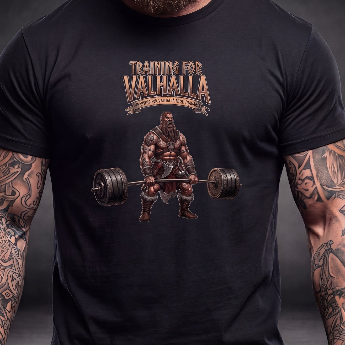WeeGee GymCo Tall  T-Shirt- Training for Valhalla Viking Warrior