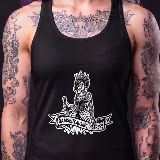 WeeGee GymCo Women's Racerback Tank - Damsel Causing Distress