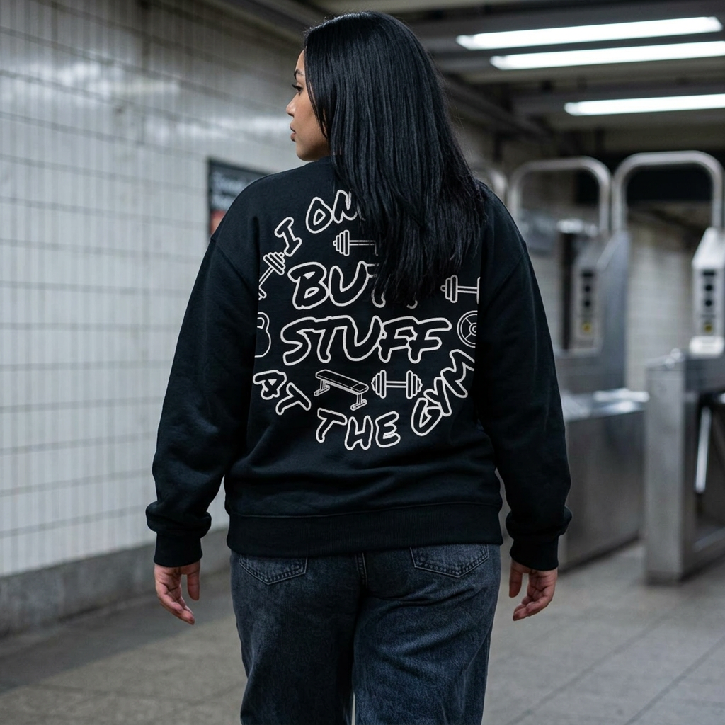 WeeGee GymCo Crewneck Sweatshirt - I Only Do Butt Stuff At The Gym