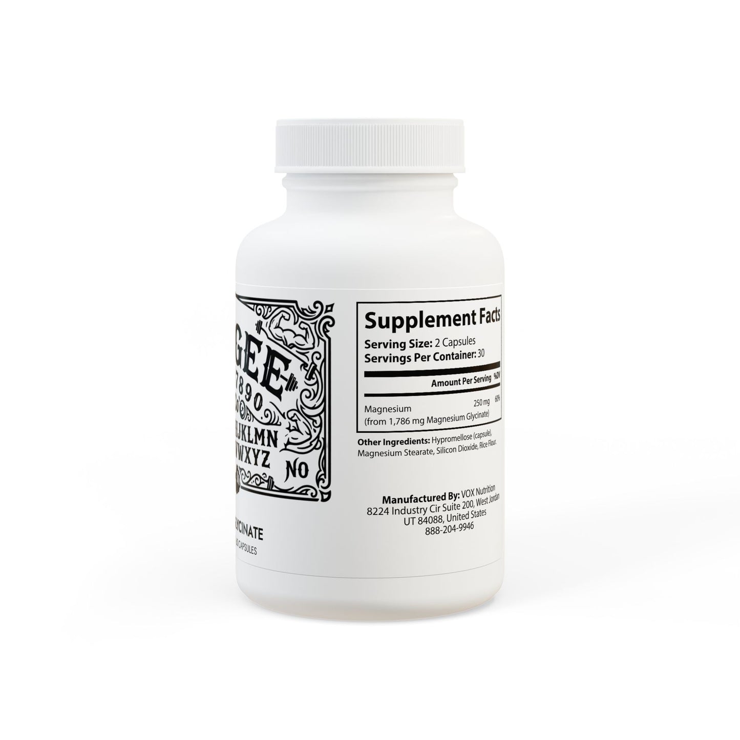 WeeGee GymCo Phantom Calm - Recovery & Sleep Supplement Magnesium Glycinate (60 Capsules)