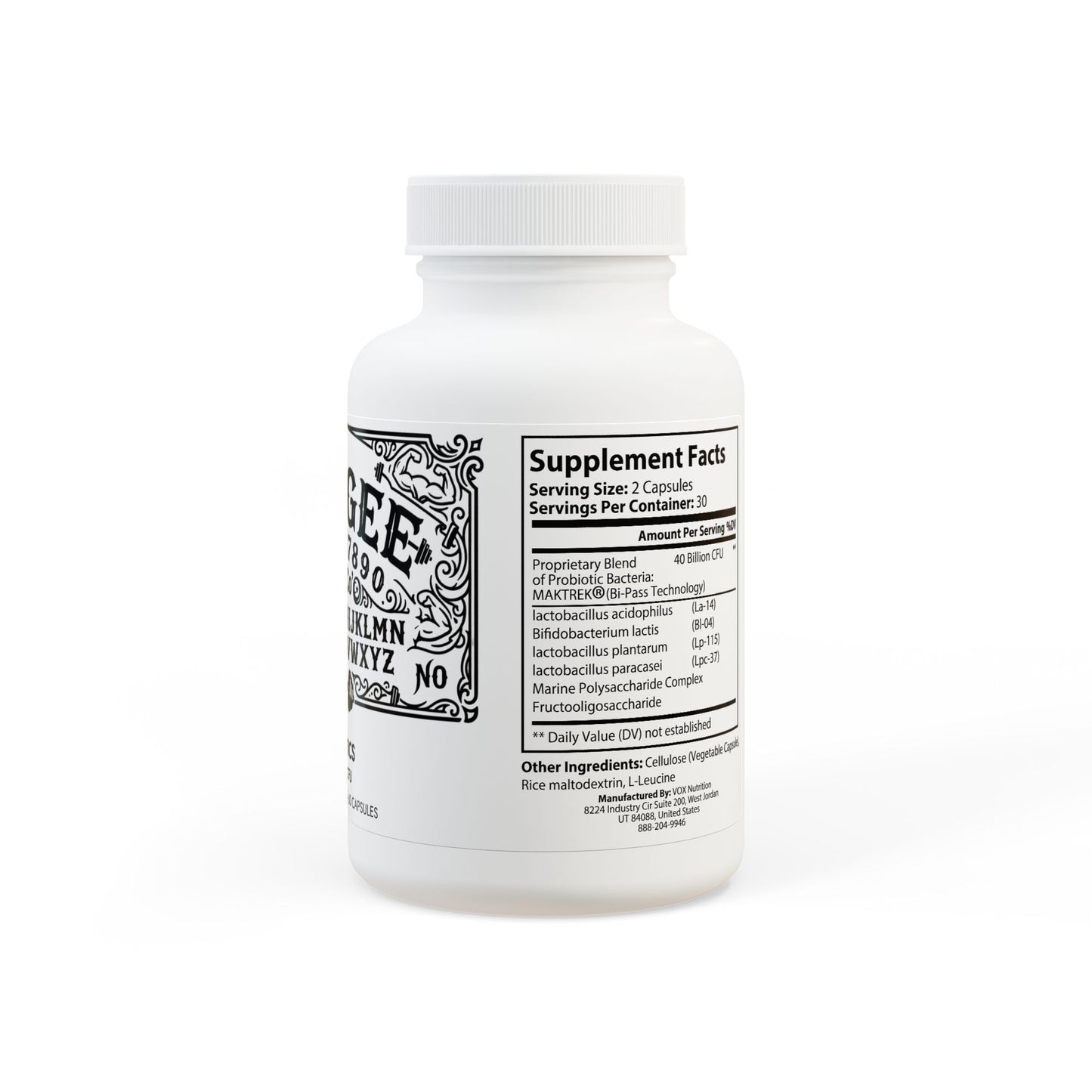 WeeGee GymCo Phantom Shield Gut Health Supplement - Probiotics (60 Capsules) 40 billion CFU